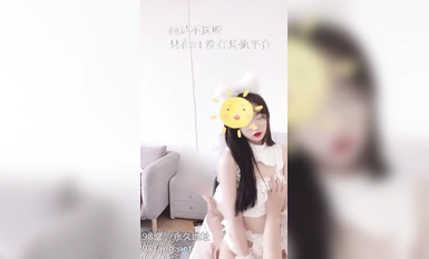 【不見星空】白色情趣喵咪女僕 超長巨根頂到肚擠眼非常享受肉棒在體內的感覺