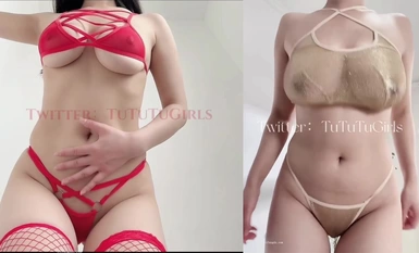 肥臀美鮑巨乳 淘寶內衣模特【I'mNina】最新抖奶自慰2024年最新合集 (8)