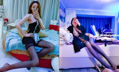 高能預警！極品身材顏值巔峰！比女神還要女神的外圍TS【沐習】約炮阿三及各種不雅性愛自拍，直男最愛 (1)