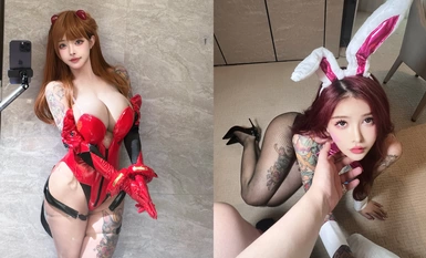 極品紋身舌釘名媛范兒巨乳肥臀TS「辣肉肉Gina」「奈斯希希」推特全量資源 (2)