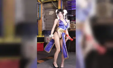 Cắn một chú thỏ Ovo "Street Fighter-Chun Li" Sườn xám hoa đào